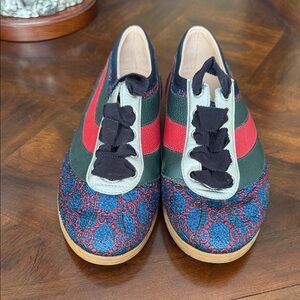 Gucci Falacer Lurex GG  Sneakers with Ribbon Laces